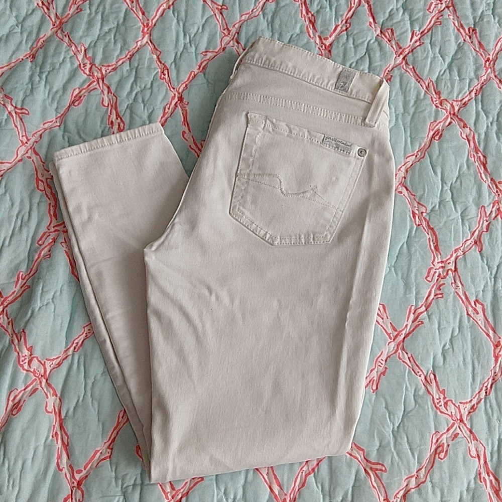 7 for all mankind white cropped gwenevere jeans